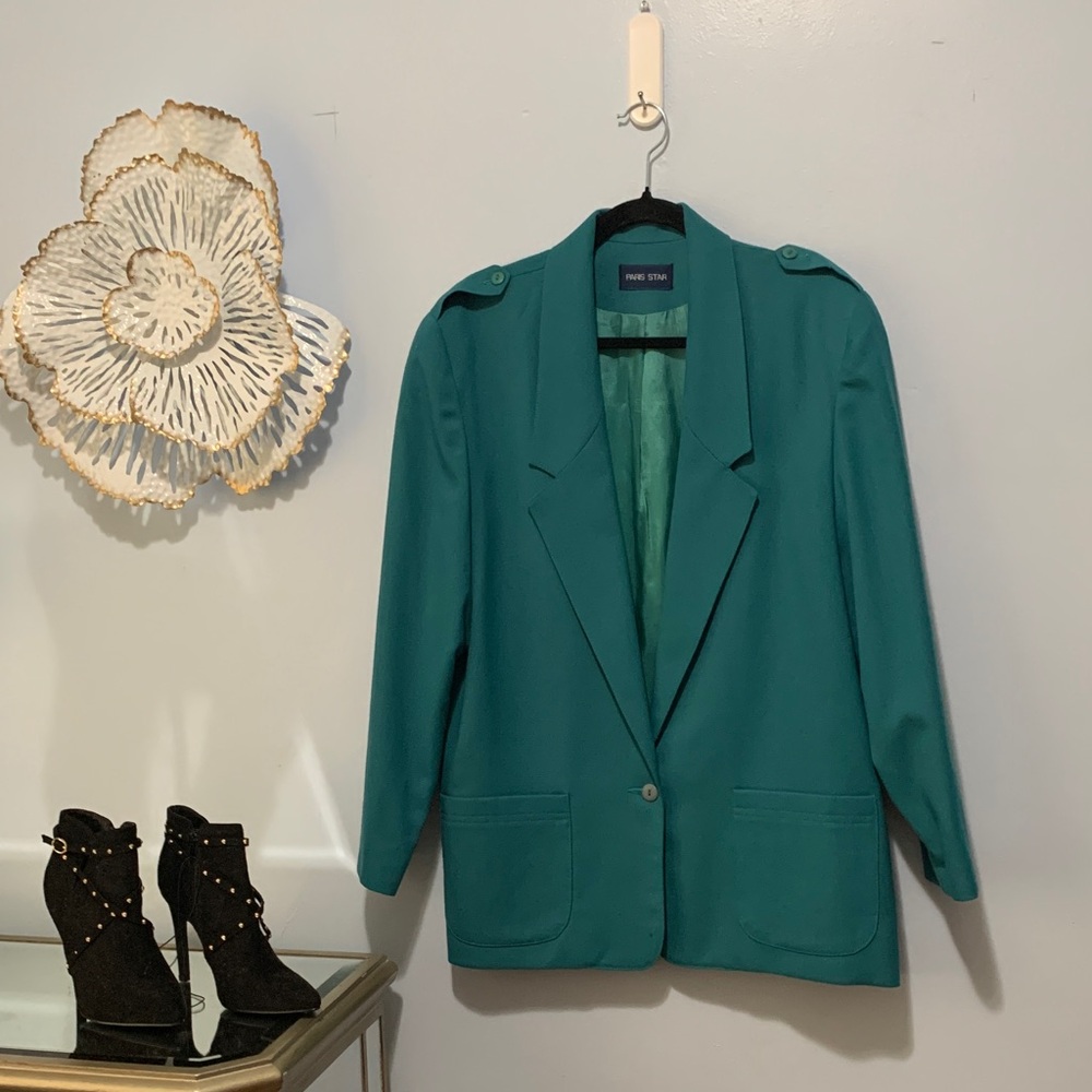 Paris Star emerald green vintage classic blazer size 14